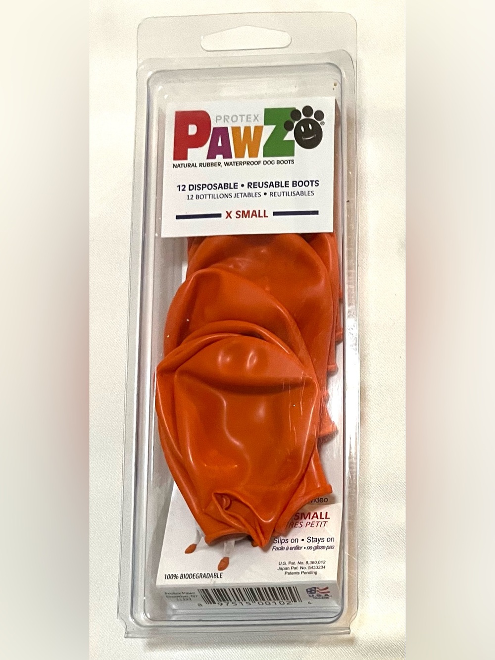 PAWZ Orange Disposable/Reusable Dog Boots Pack